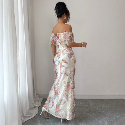 Elegant Off-Shoulder Floral Dress