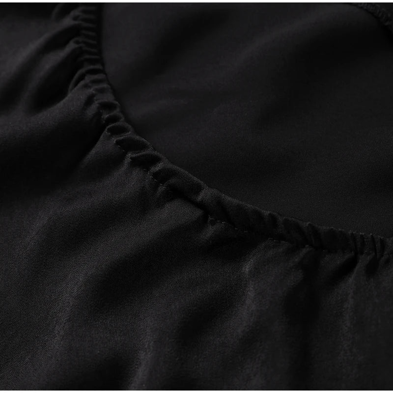 Elegant Satin Halter Dress – Backless Party Gown