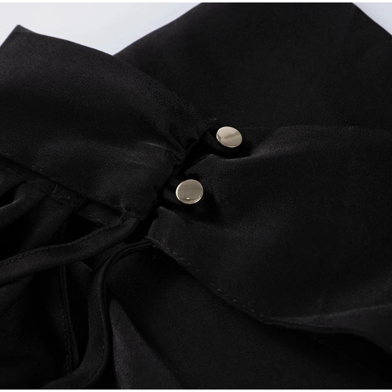 Elegant Satin Halter Dress – Backless Party Gown